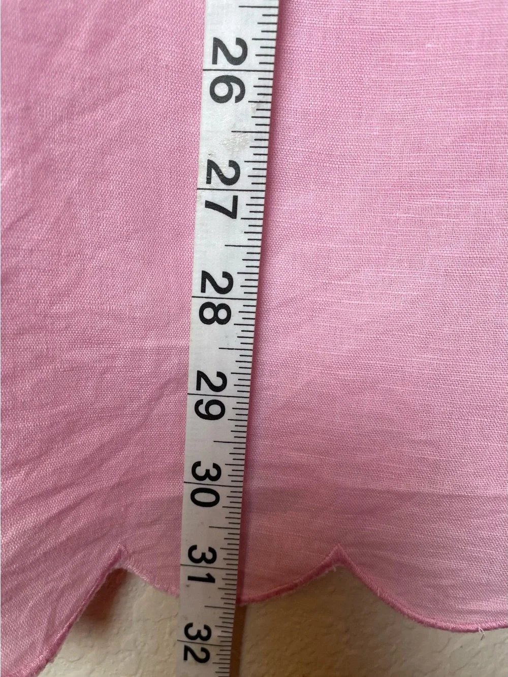 J. Crew Light Pink Scallop-Trim Linen RichTunic